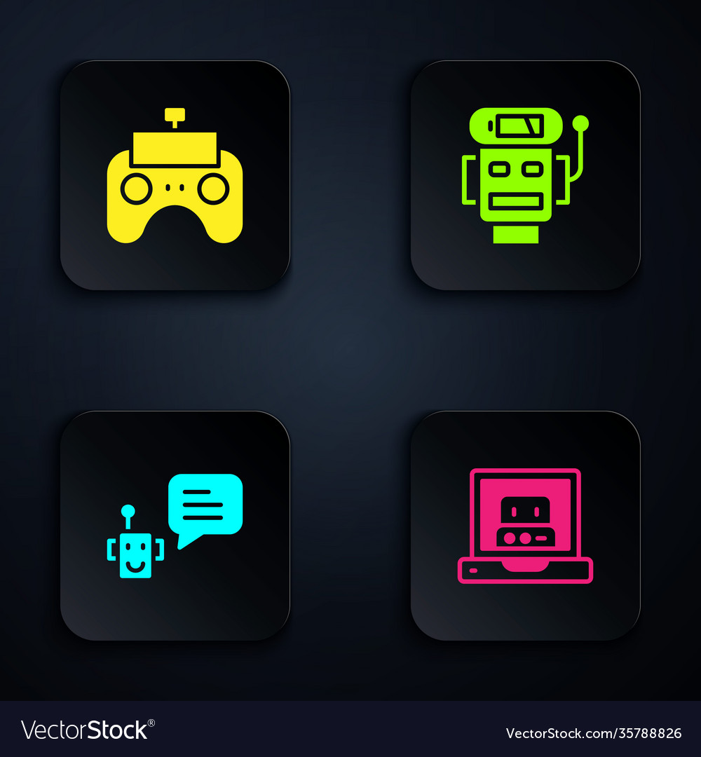 Set creating robot remote control bot vector image Set creating robot remote control bot