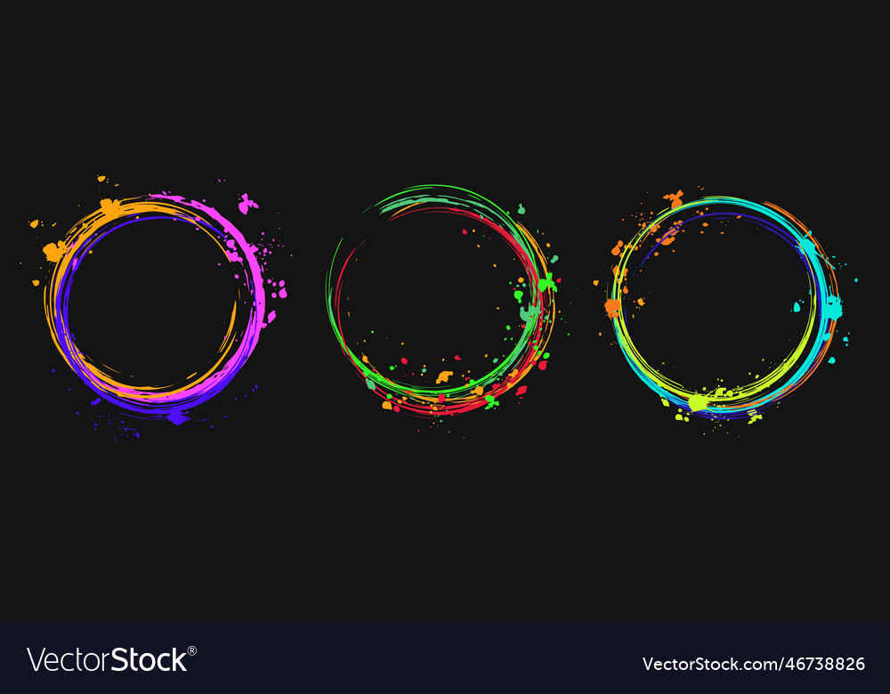 Set of design elements circular frames