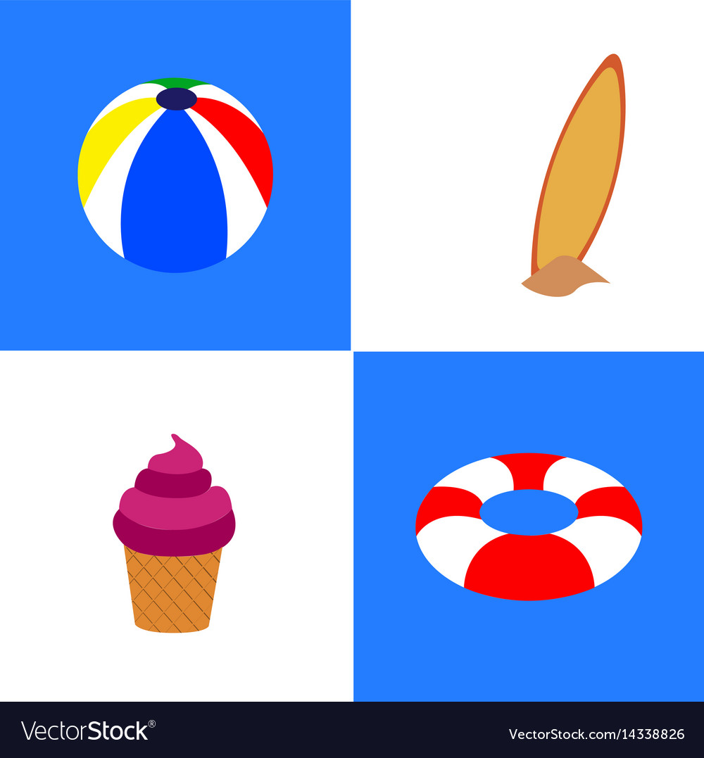 Set of summer objects