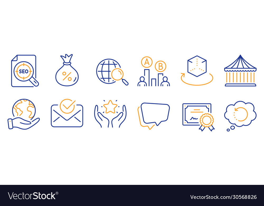 Set technology icons such as web search vector image Set technology icons such as web search