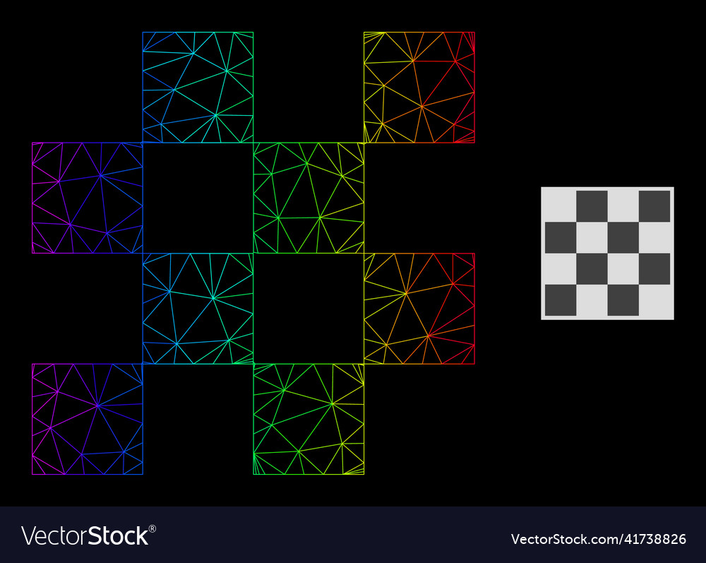 Spectrum gradiented polygonal mesh chess cells vector image Spectrum gradiented polygonal mesh chess cells