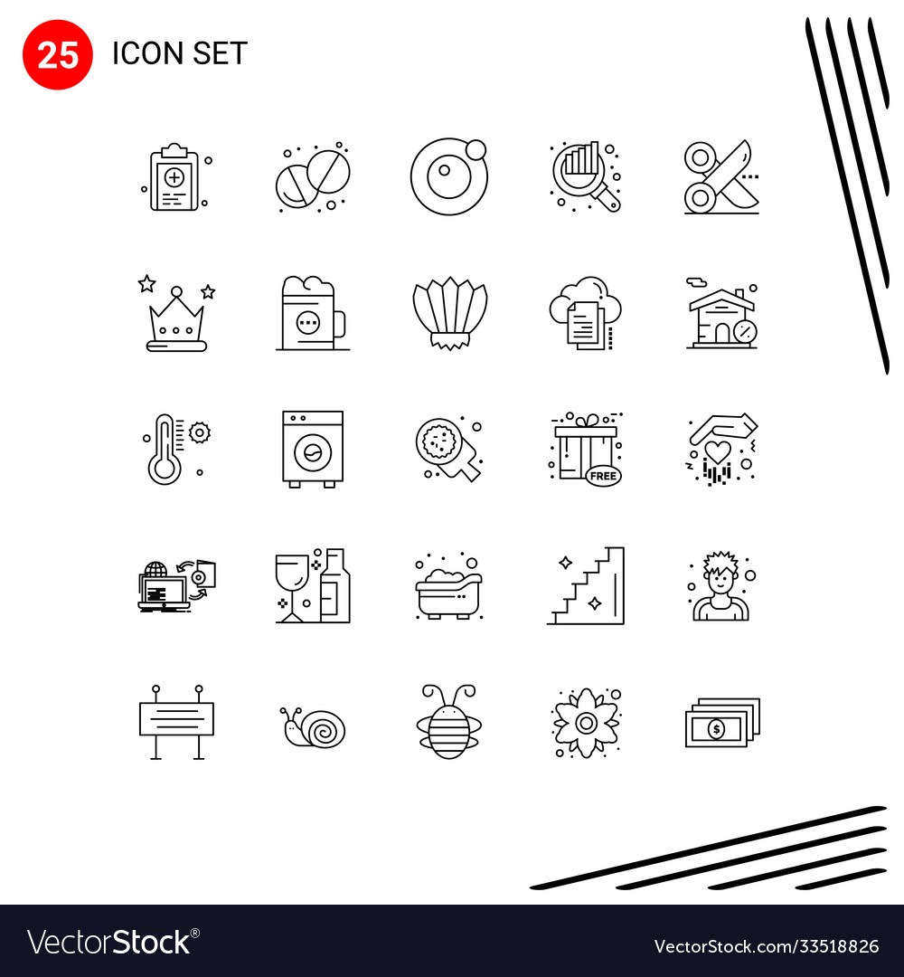 Stock Icon Pack 25 Linienzeichen und Symbole