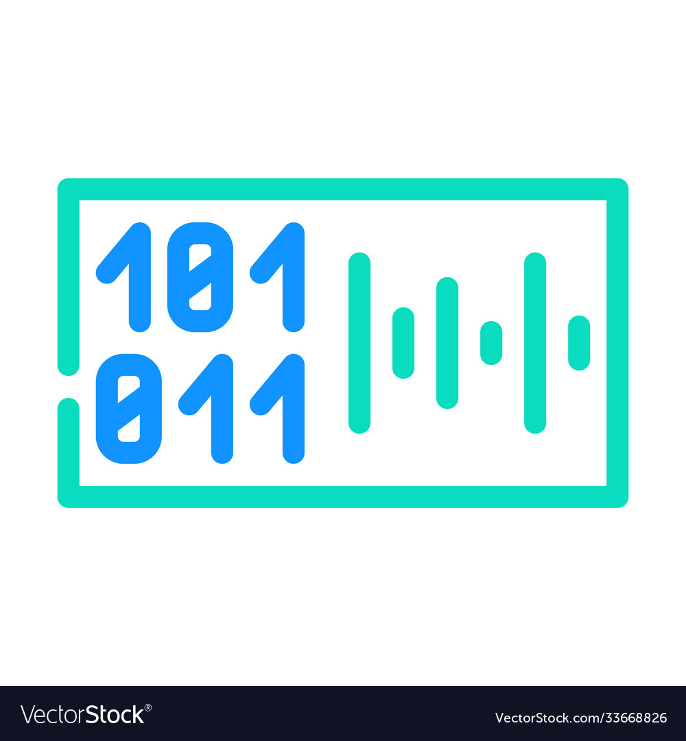 Voice binary code color icon vector image Voice binary code color icon