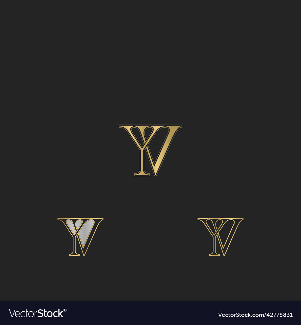 Alphabet initials logo vy yv v and y Royalty Free Vector