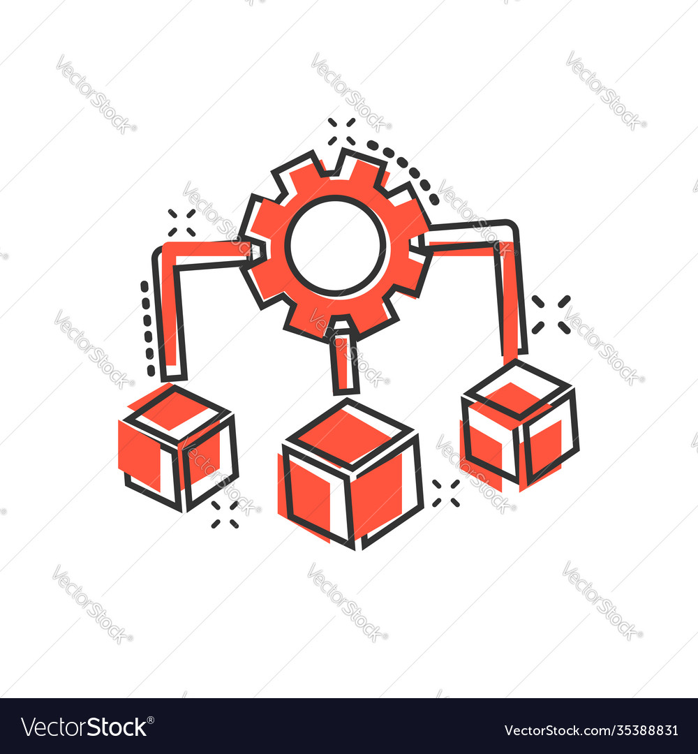 Api technology icon in comic style algorithm vector image Api technology icon in comic style algorithm