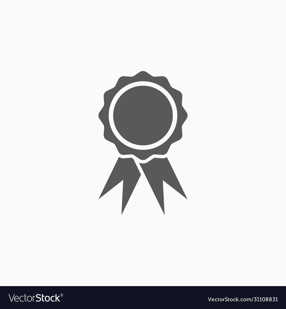 Badge With Ribbons Icon Royalty Free Vector Image