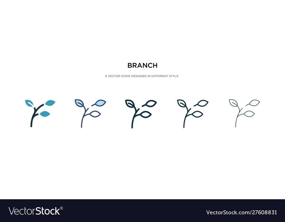 Branch icon in different style two colored