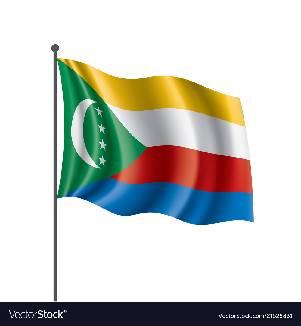 Comoros Flag On A White Royalty Free Vector Image