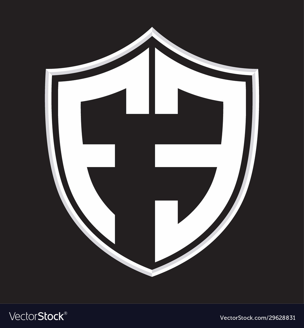 Fe logo monogram with shield shape isolated vector image Fe logo monogram with shield shape isolated