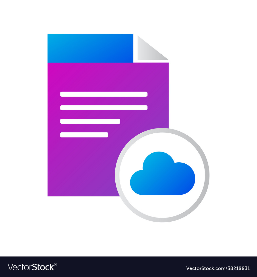 File icon with cloud gradient style vector image File icon with cloud gradient style