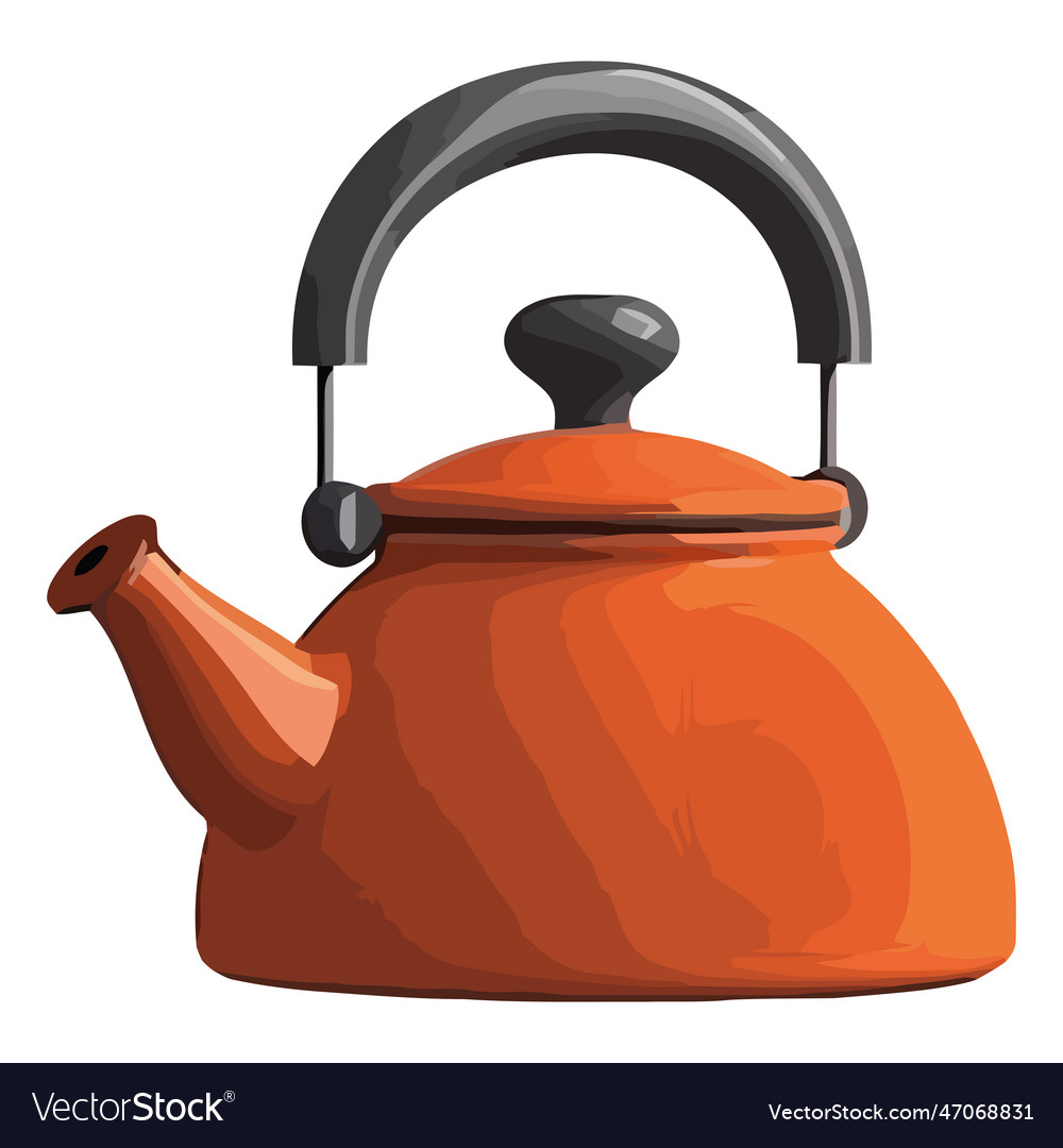 Hot tea poured from antique teapot handle Vector Image