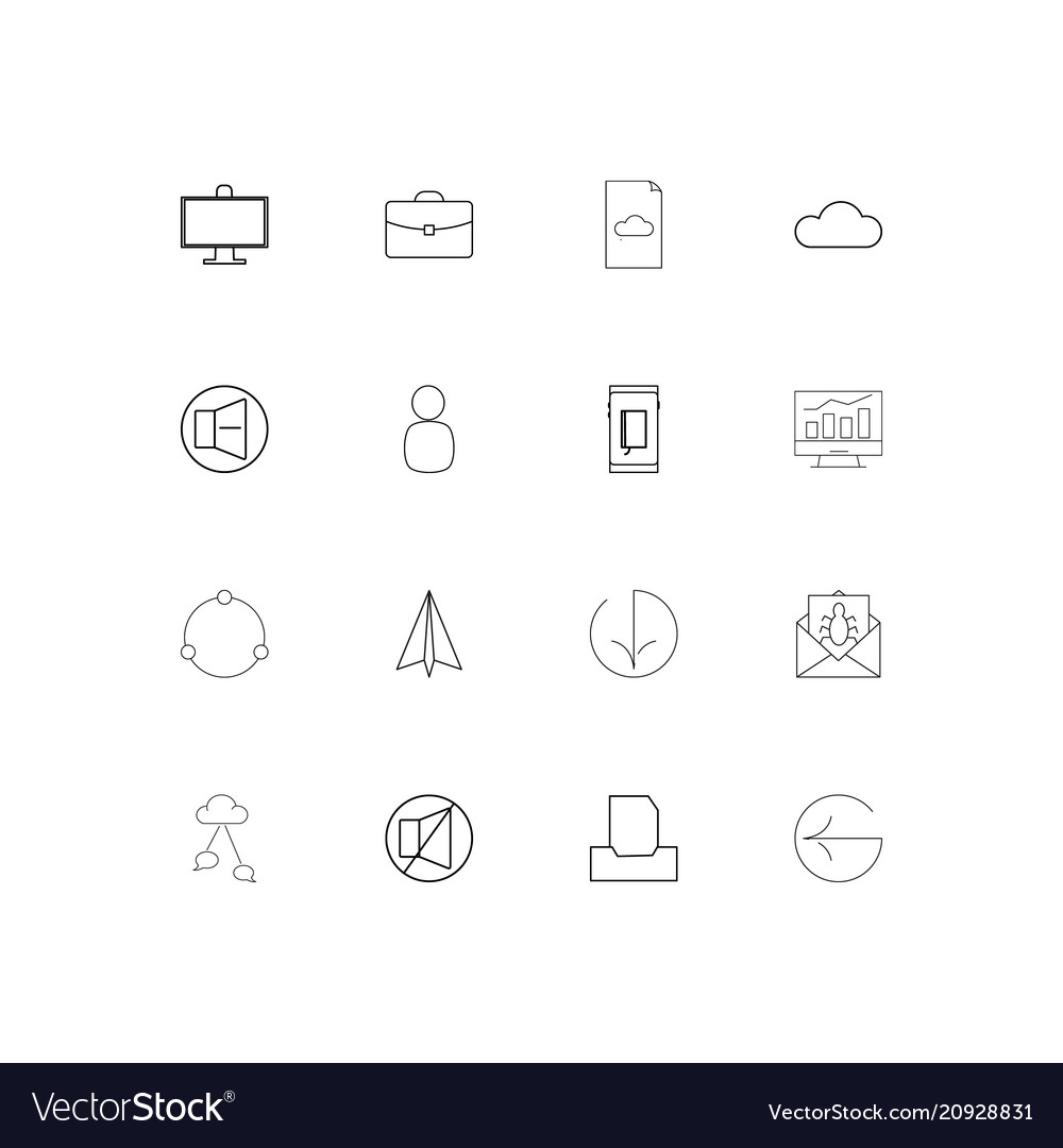 Internet of things linear thin icons set outlined