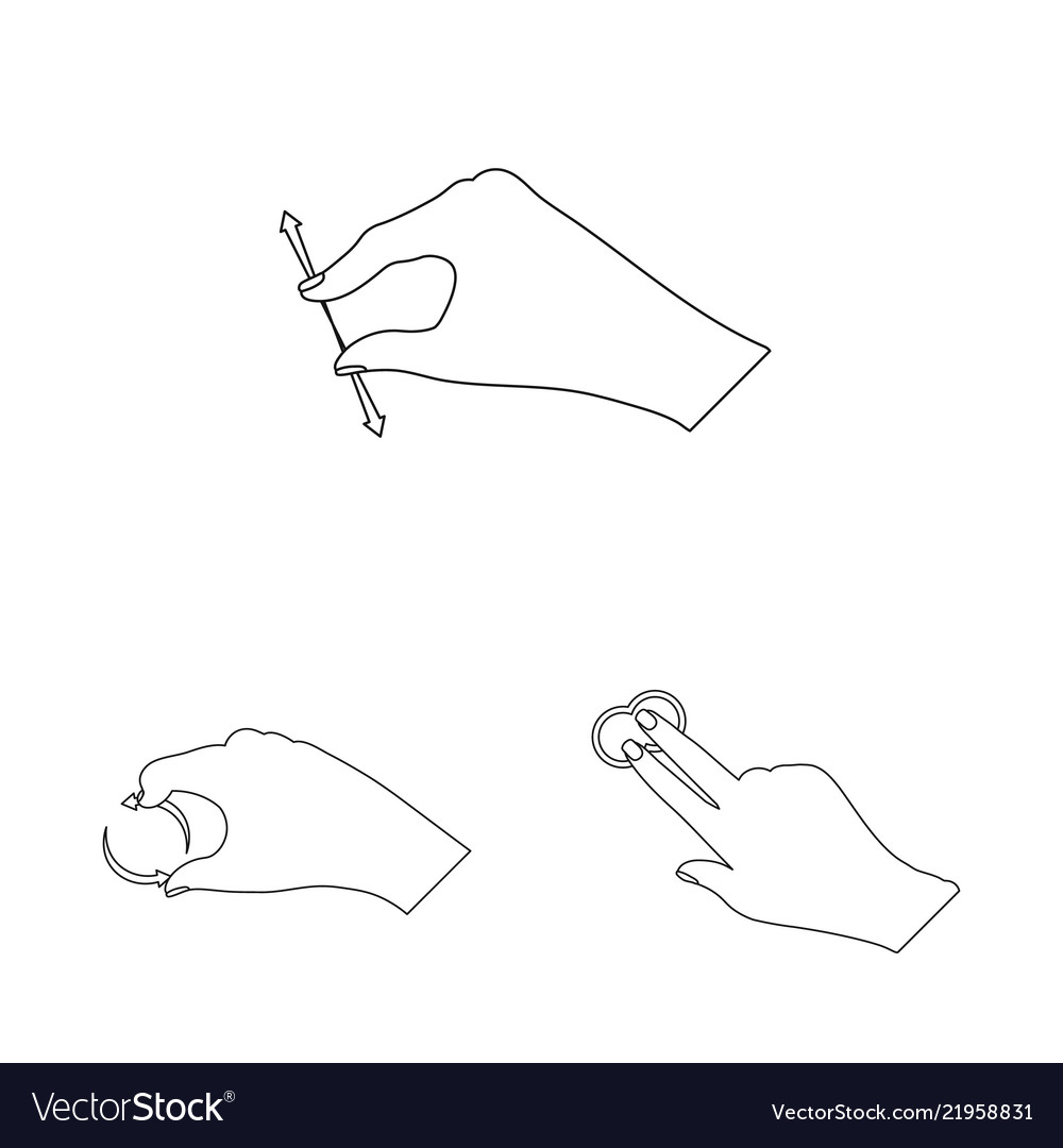 Isolated object of touchscreen and hand symbol