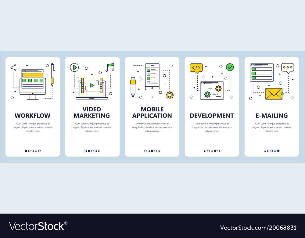 Modern thin line workflow concept web