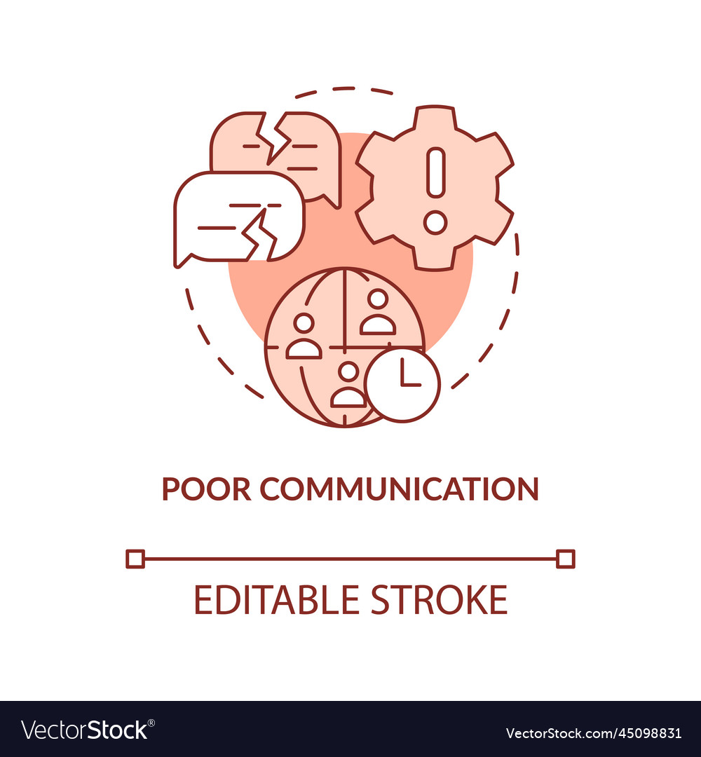 Poor communication terracotta concept icon Vector Image