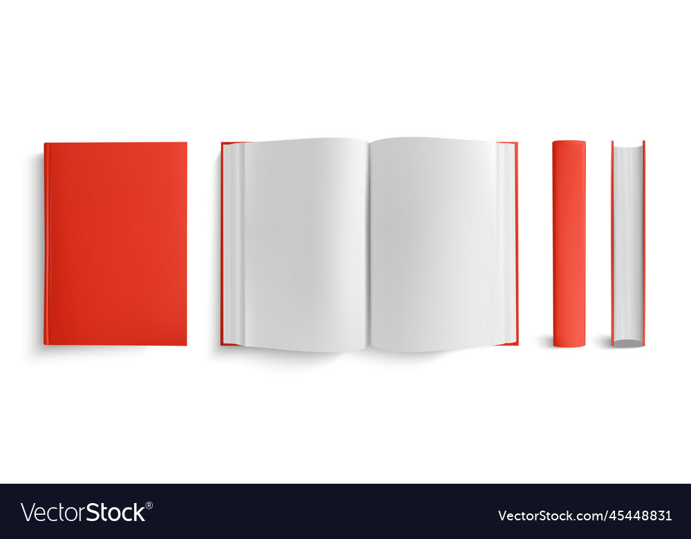 Realistic empty book set Royalty Free Vector Image