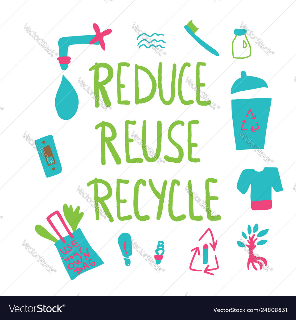 Reduce reuse recycle concept design vector image Reduce reuse recycle concept design