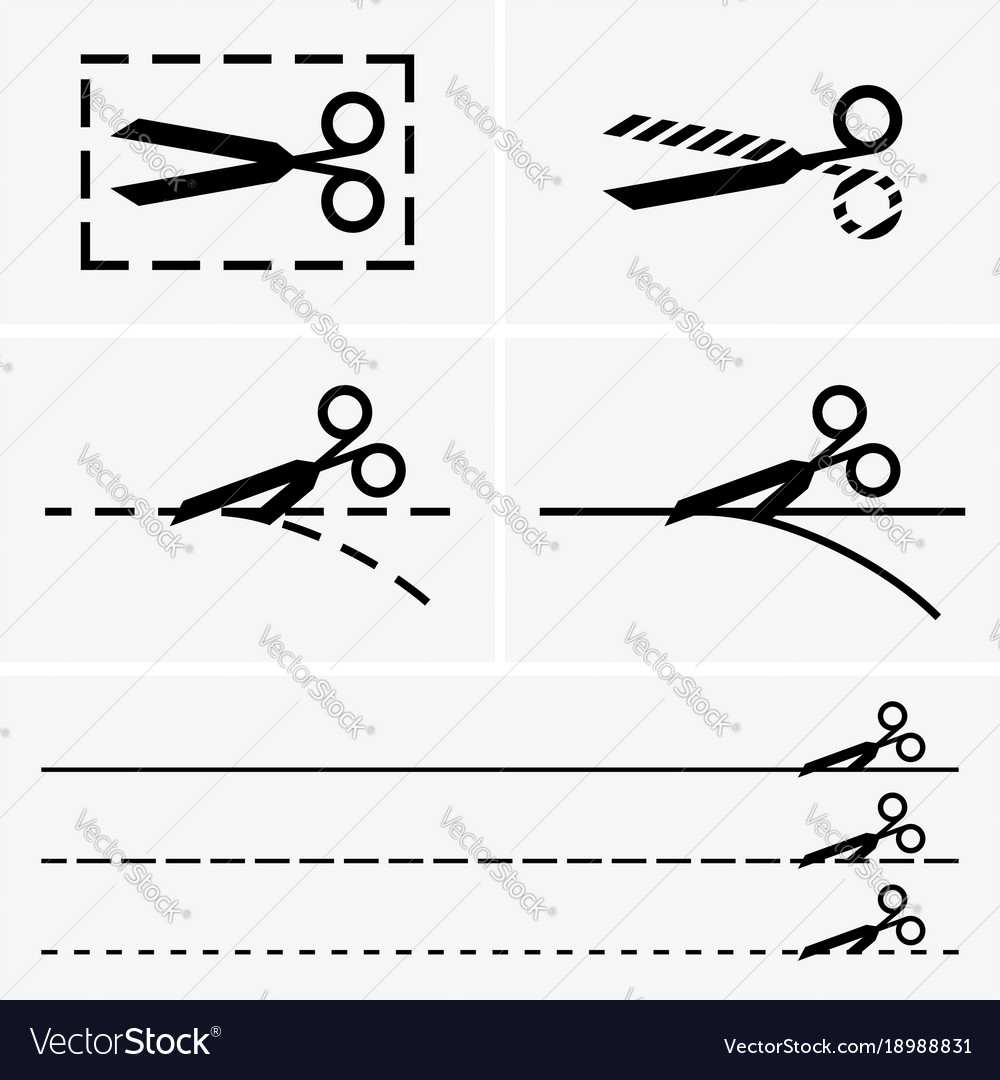 Scissors with cut lines