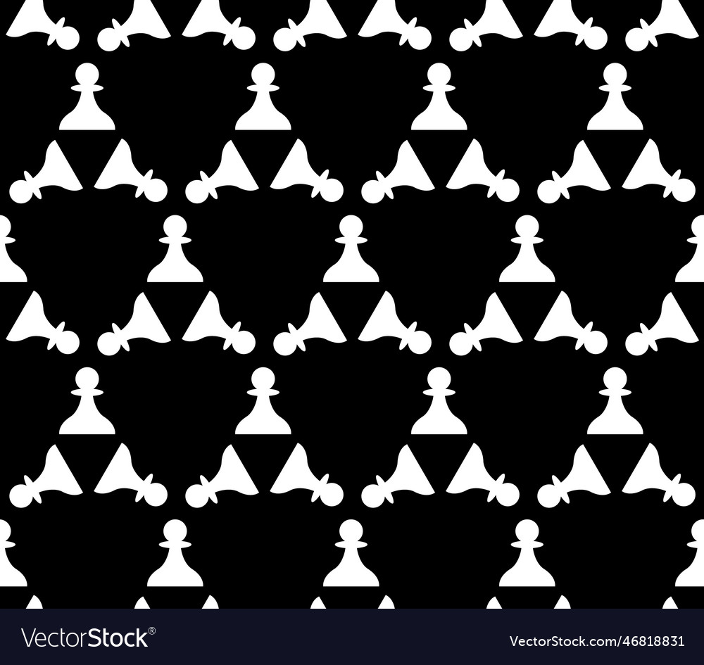 Seamless pattern with chess pawn endless