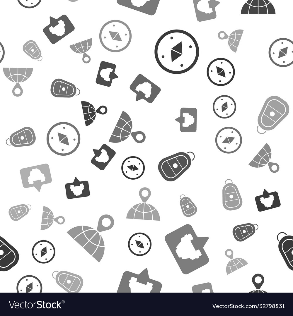 Set compass map pointer with taxi car key vector image Set compass map pointer with taxi car key