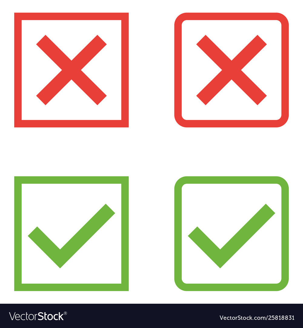 Set flat design check marks icons different