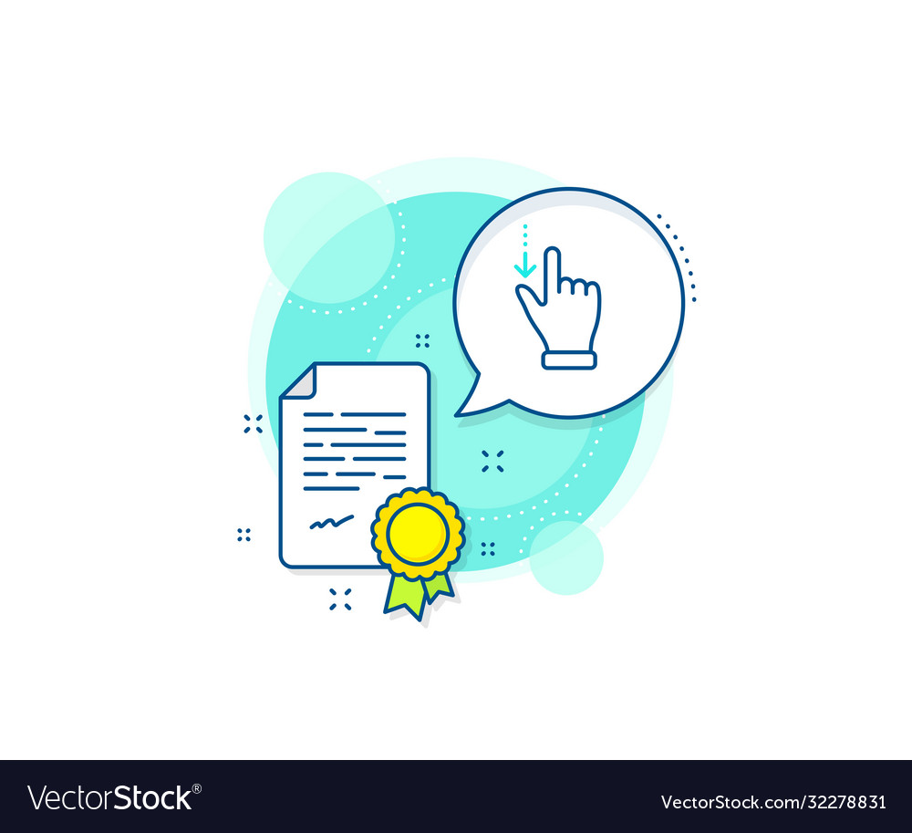 Touchscreen gesture line icon slide down arrow vector image Touchscreen gesture line icon slide down arrow