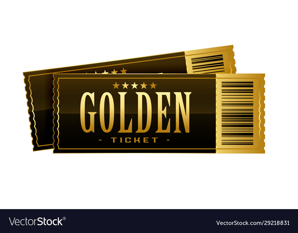 Vintage Golden Cinema Tickets Movie Pass Template Vector Image