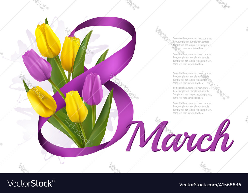 8th march holiday flowers background Royalty Free Vector