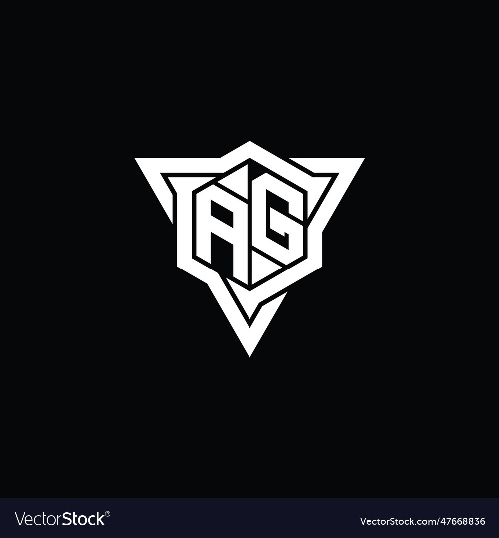 Ag logo monogram hexagon shape with triangle