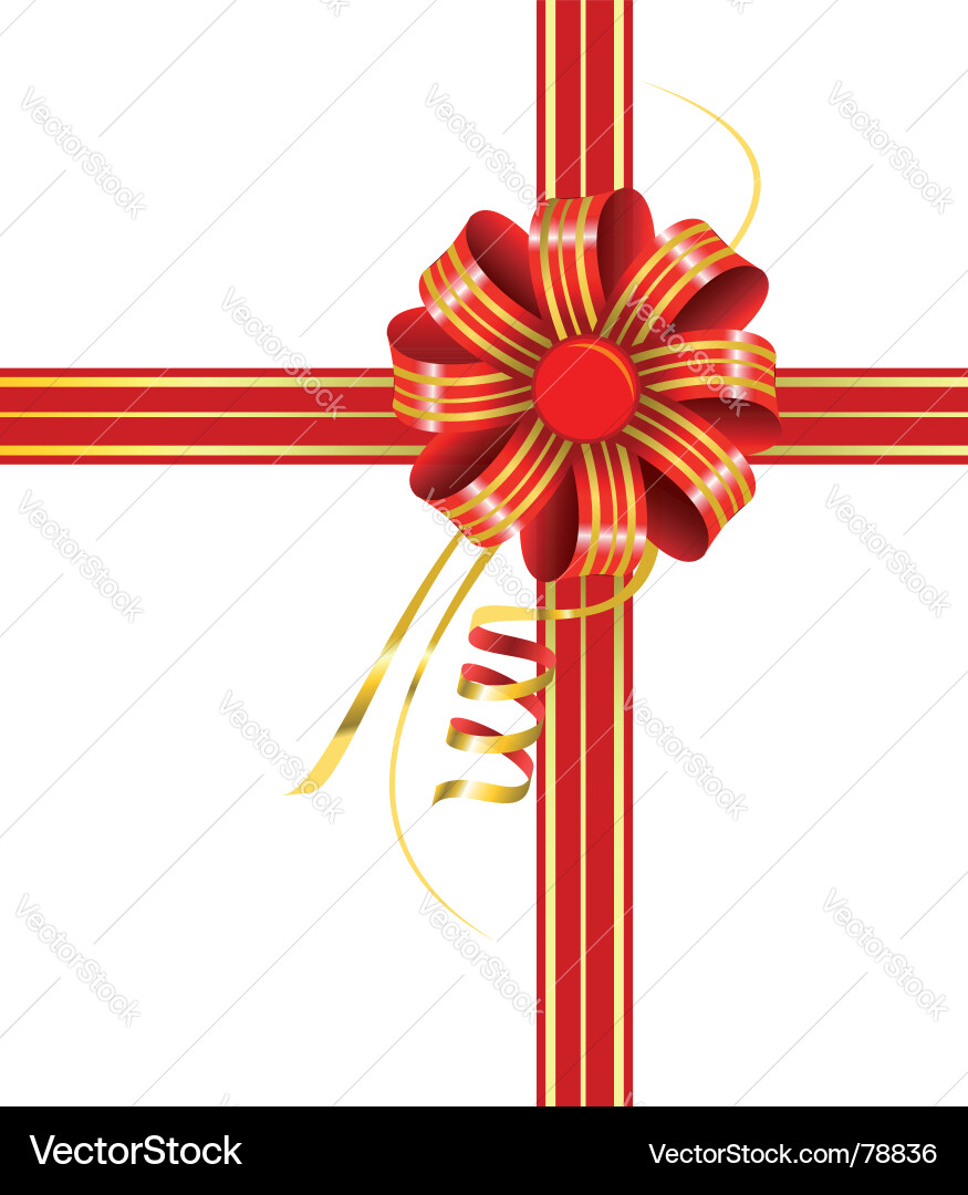 Bow with ribbons Royalty Free Vector Image - VectorStock