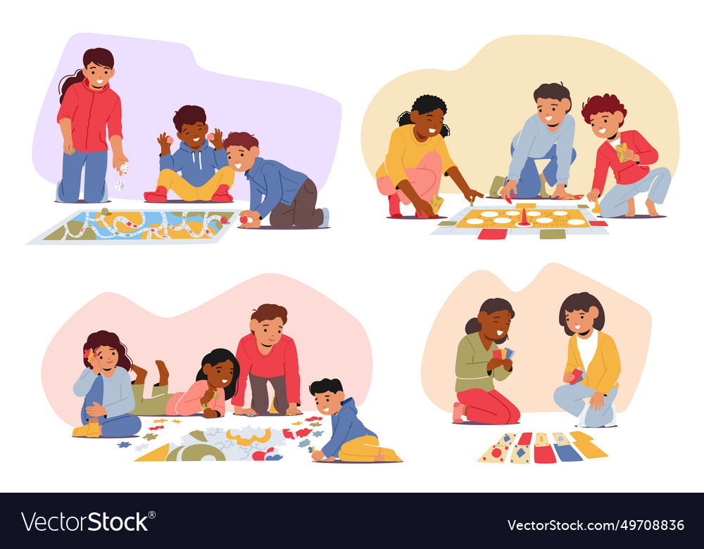 Children sit on the floor joyfully engaged Vector Image