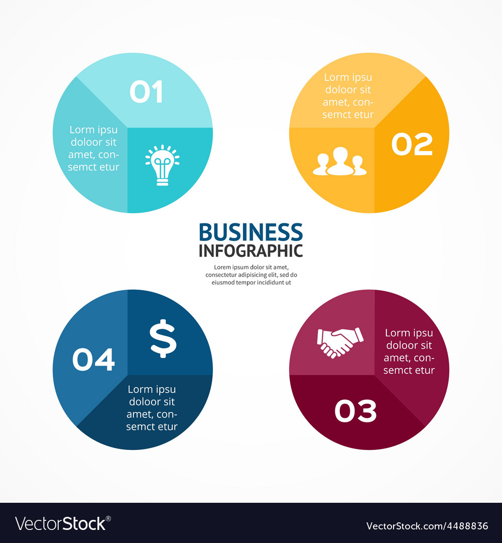 Circle infographic template for cycle Royalty Free Vector