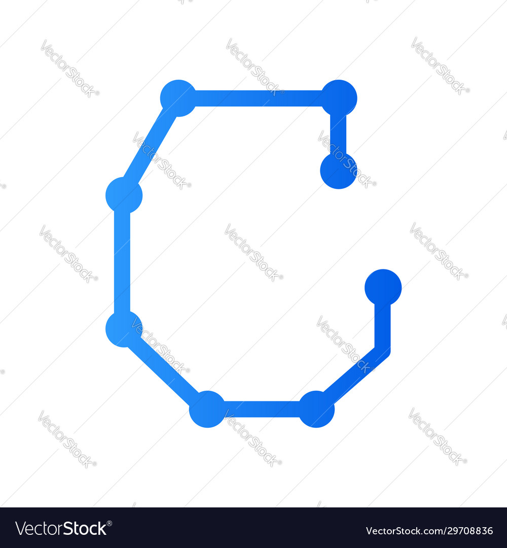 Circuit font c vector image Circuit font c