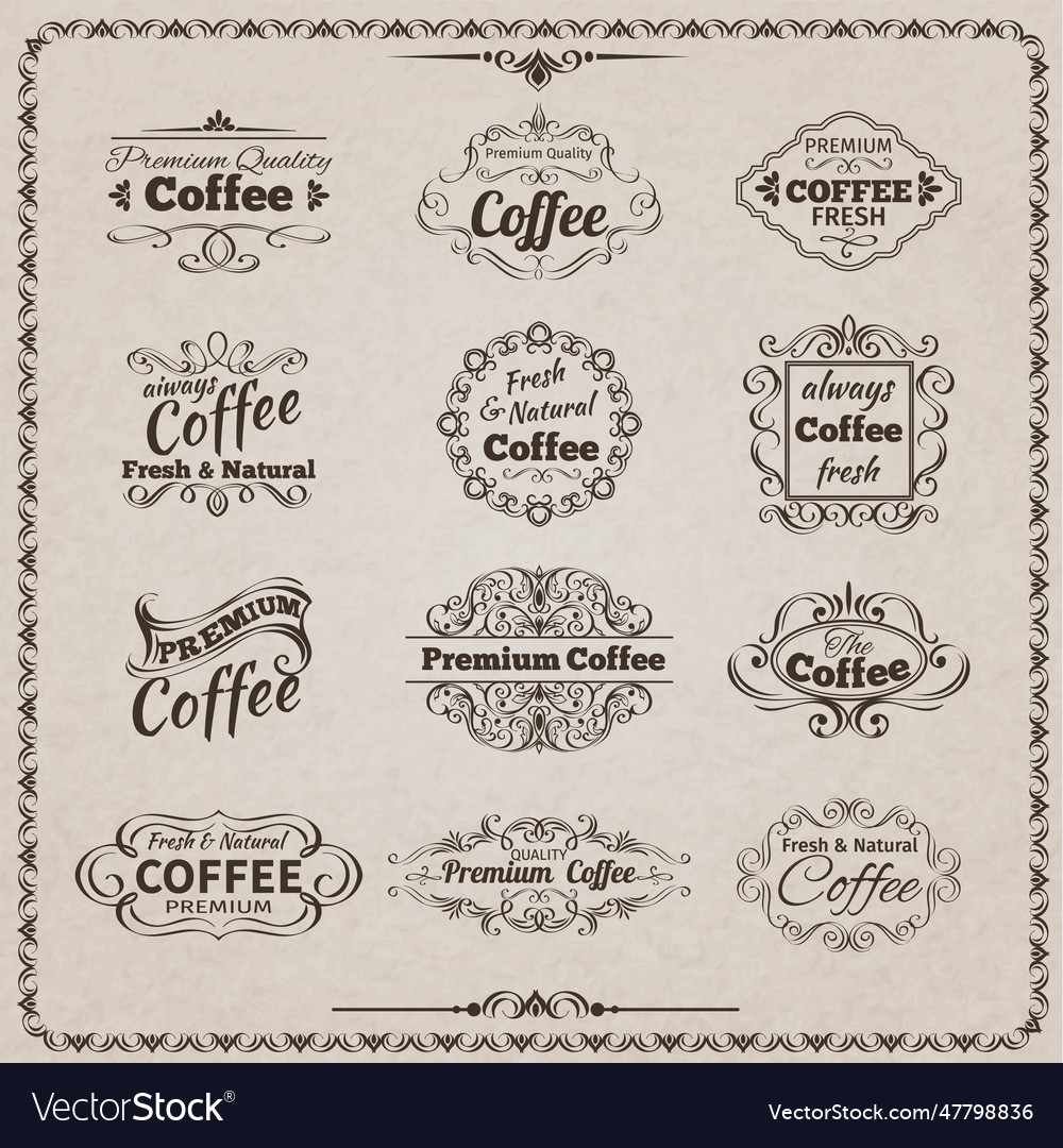 Coffee emblem set