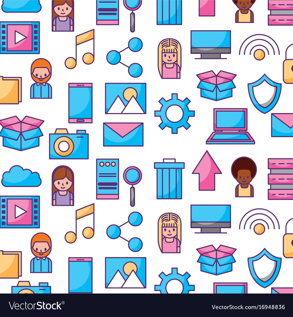 Data center icons pattern