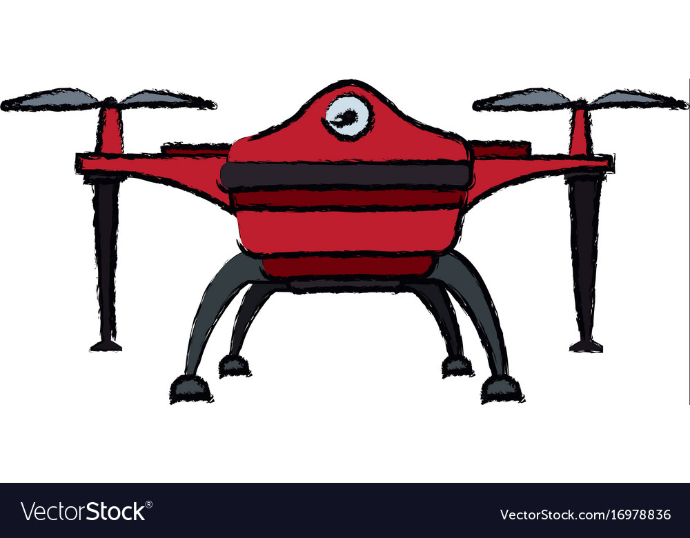 Drone with action camera device front view