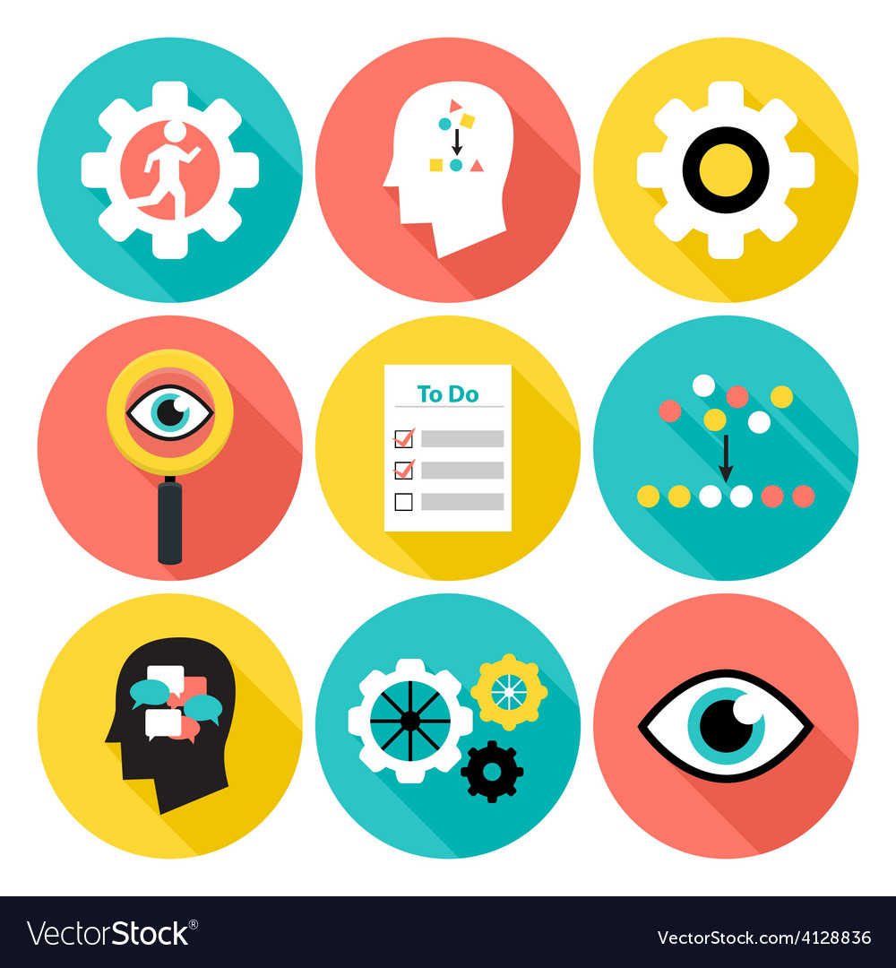 Flat Circle Icons - Sort & Strategy