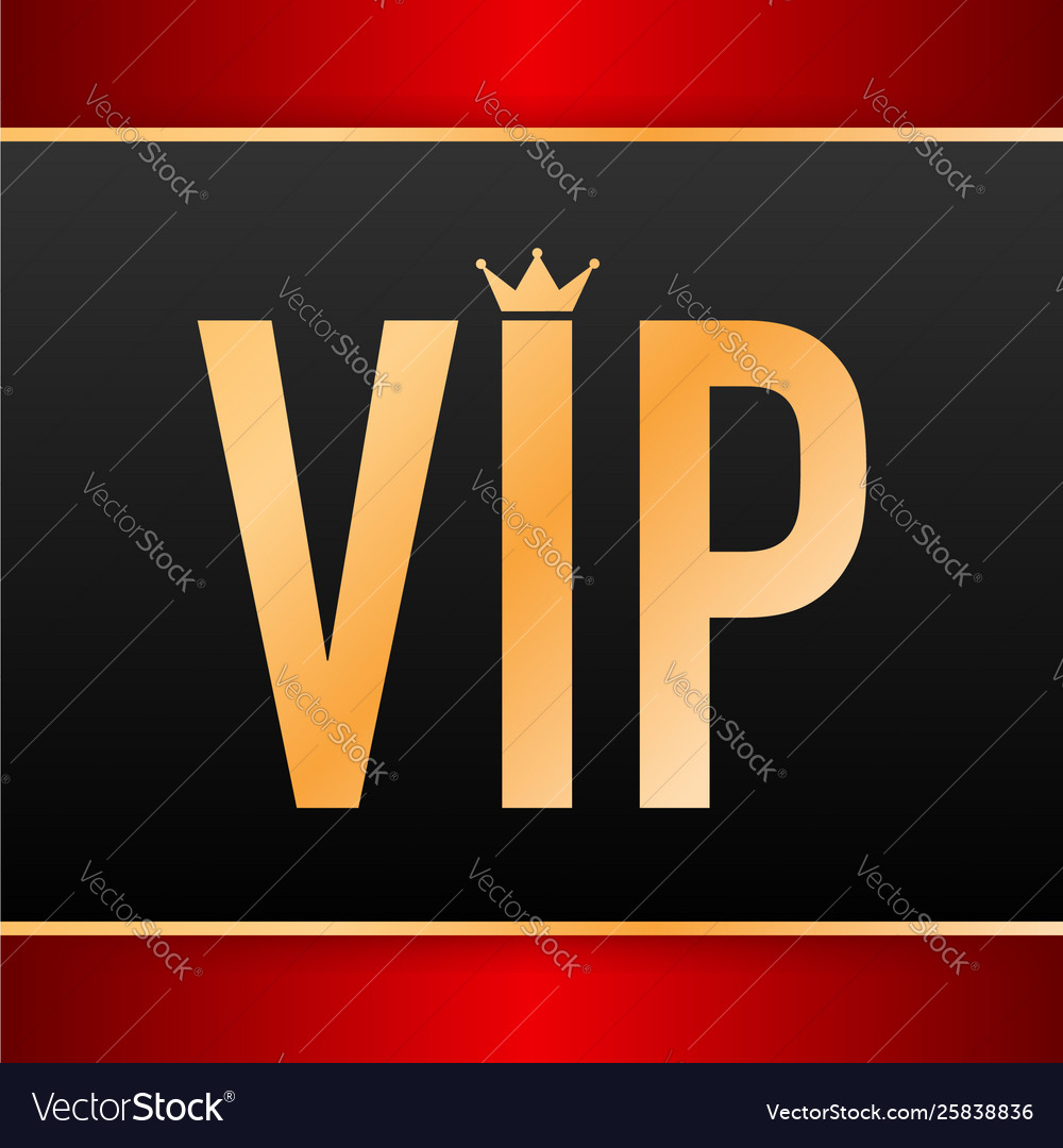 Golden symbol exclusivity label vip Royalty Free Vector