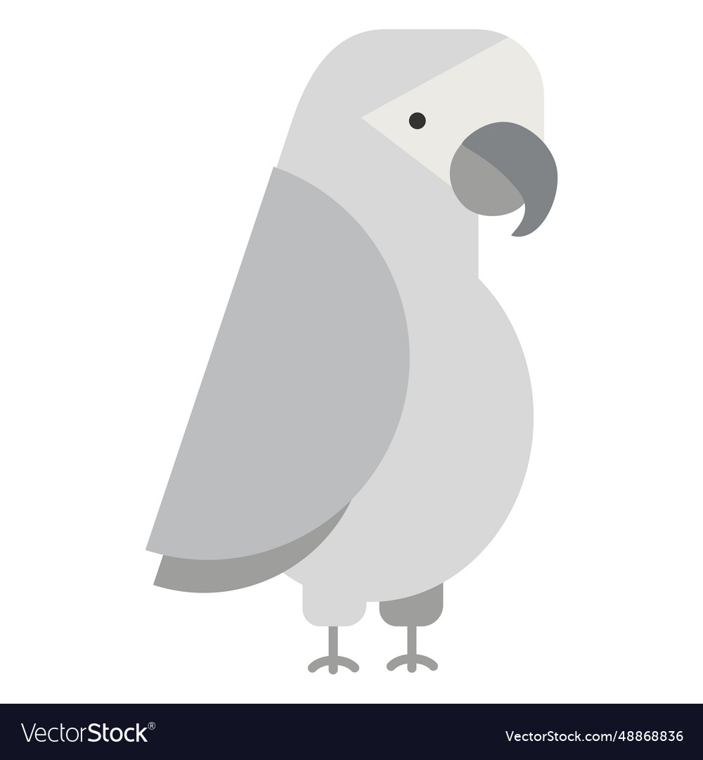 Grey parrot bird Royalty Free Vector Image - VectorStock