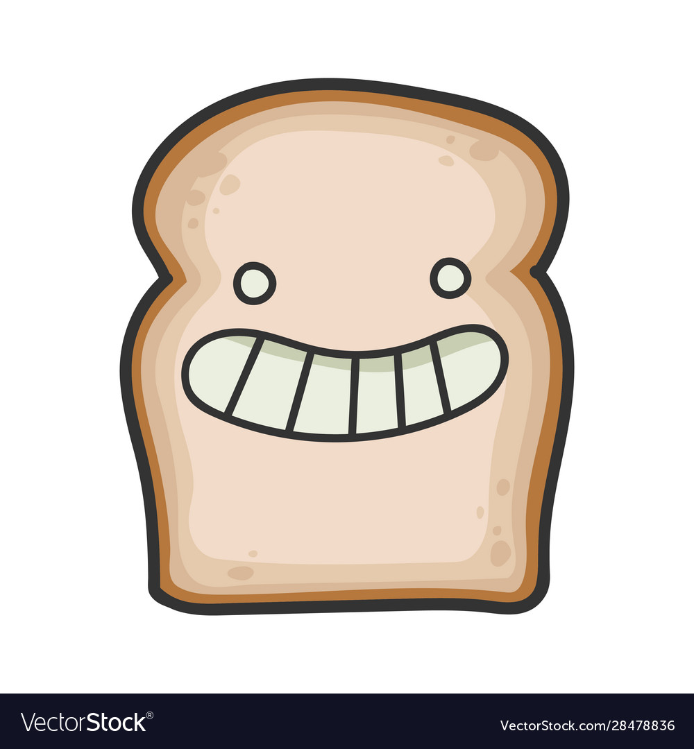 Happy smiling slice bread cartoon Royalty Free Vector Image Happy smiling slice bread cartoon Royalty Free Vector Image