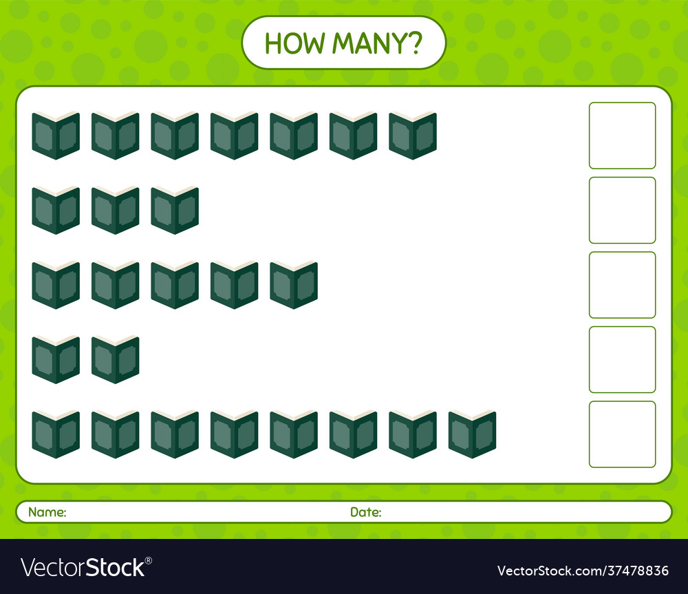 How many counting game with quran worksheet vector image How many counting game with quran worksheet