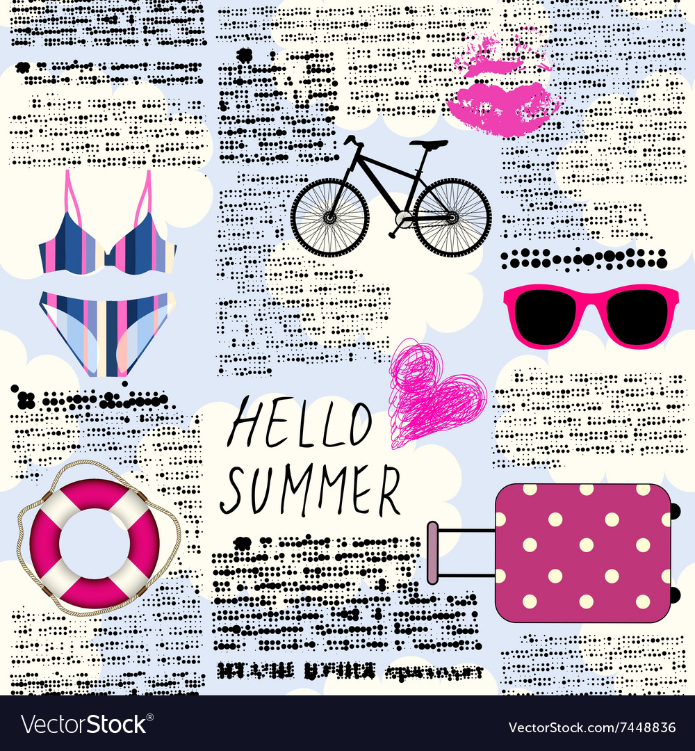 Imitation of newspaper hello summer