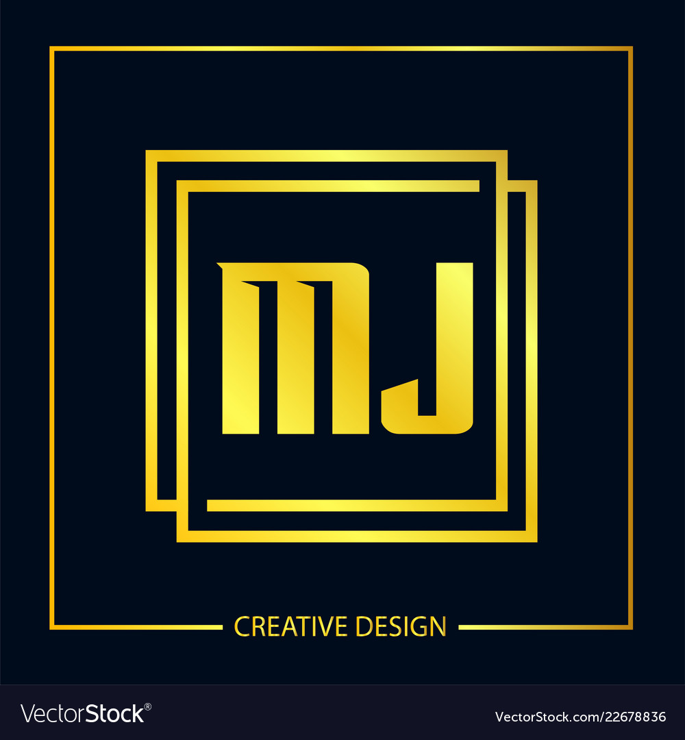 Initial letter mj logo template design