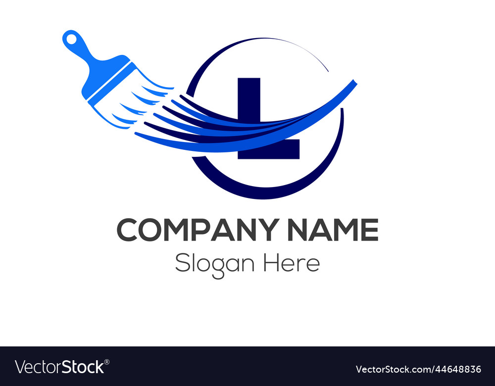 Paint logo on letter l template