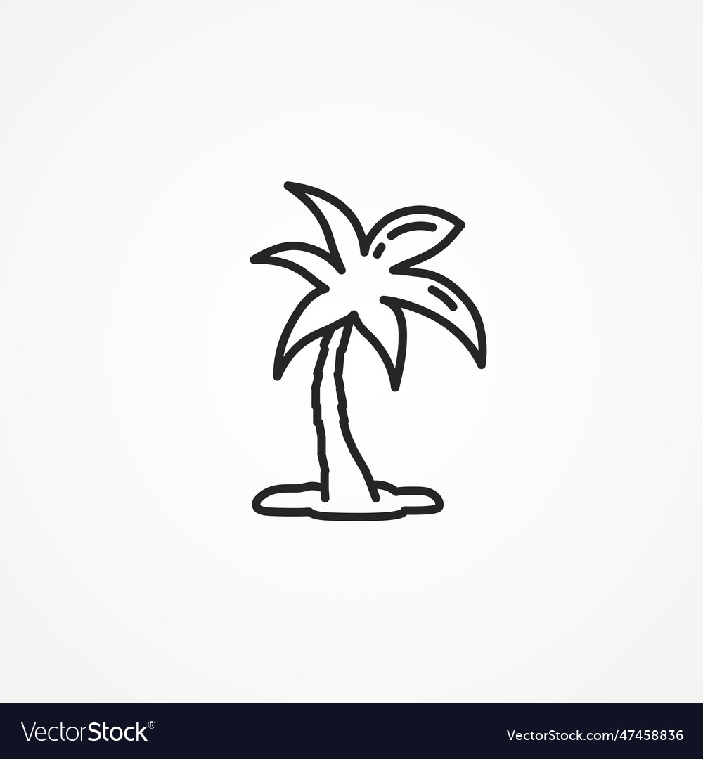 Palm Tree Line Icon