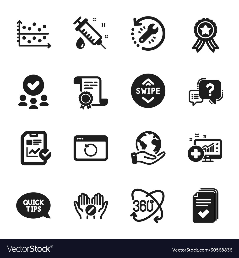 Set science icons such as handout question vector image Set science icons such as handout question