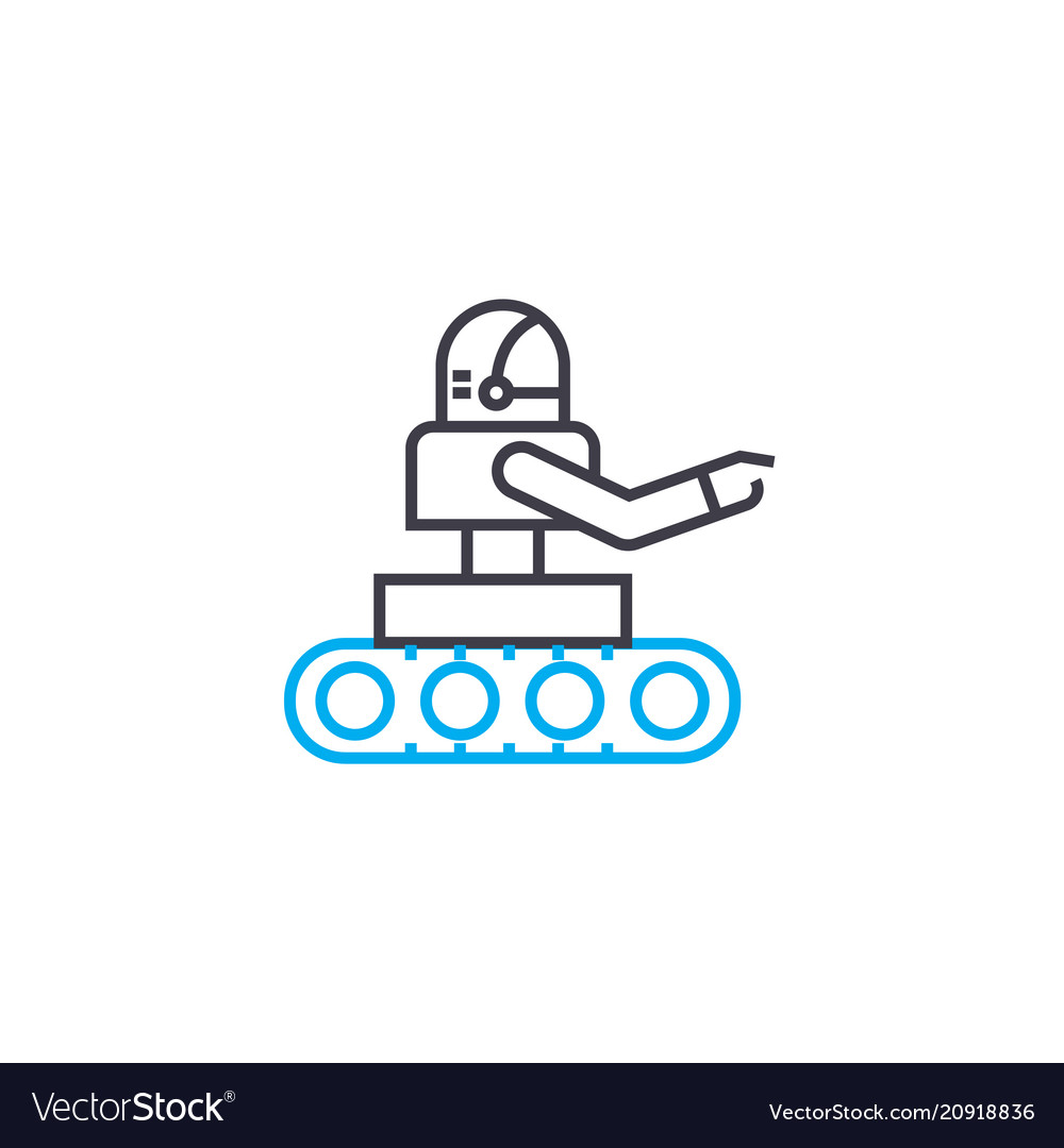Use of robots linear icon concept Vector Image Use of robots linear icon concept
