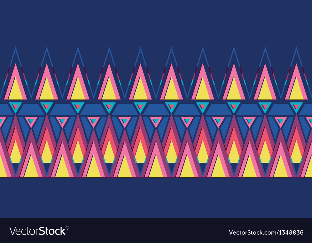Vibrant triangles horizontal seamless pattern