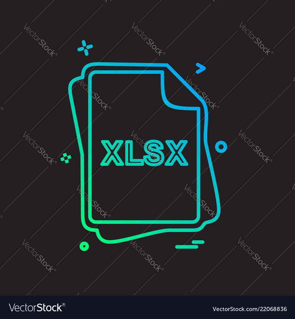 Xlsx file type icon design