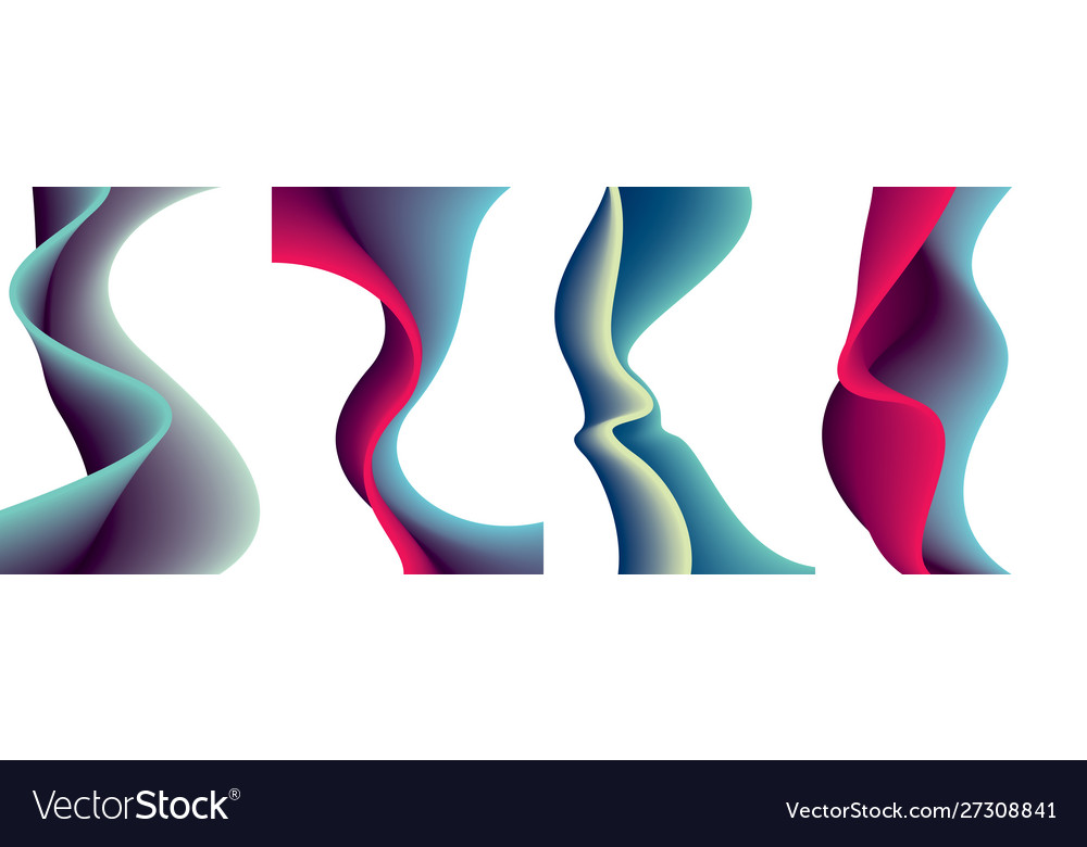Abstract flow fluid shape backgrounds set a4 vector image Abstract flow fluid shape backgrounds set a4
